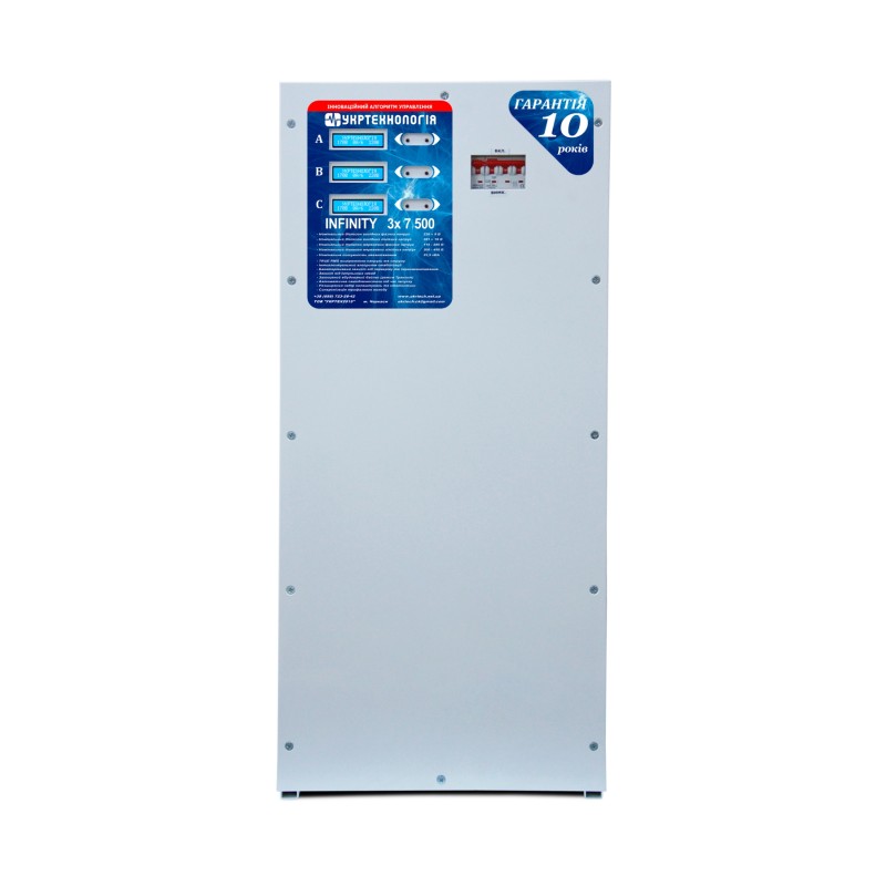 Трифазний стабілізатор напруги Укртехнологія НСН-7500х3 INFINITY