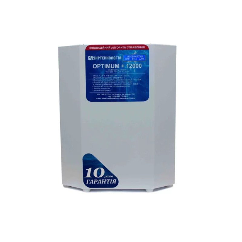 Однофазний стабілізатор напруги Укртехнологія НСН-12000 OPTIMUM LV